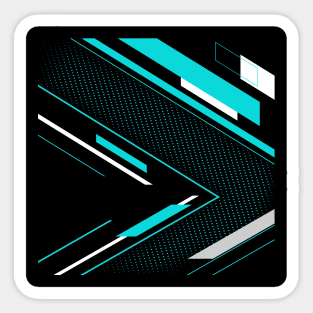 Geometrical with halftone line Design Sticker